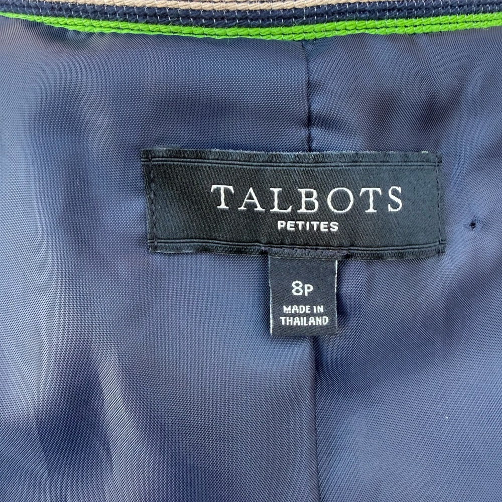 Talbots Rainbow Horizontal Striped Metallic Thread Mandarin Collar Biazer - Picture 10 of 12